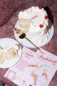 Elegant wedding cake and Italian dessert table