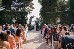 Wedding ceremony overlooking the sea in Costa Brava Spain