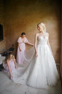 Bride getting ready in luxury Italian villa
