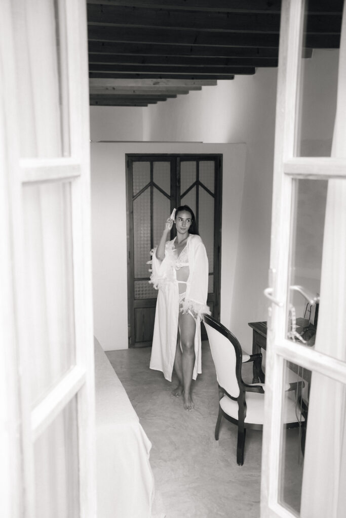 Bridal morning preparation at Finca Ses Voltes Mallorca
