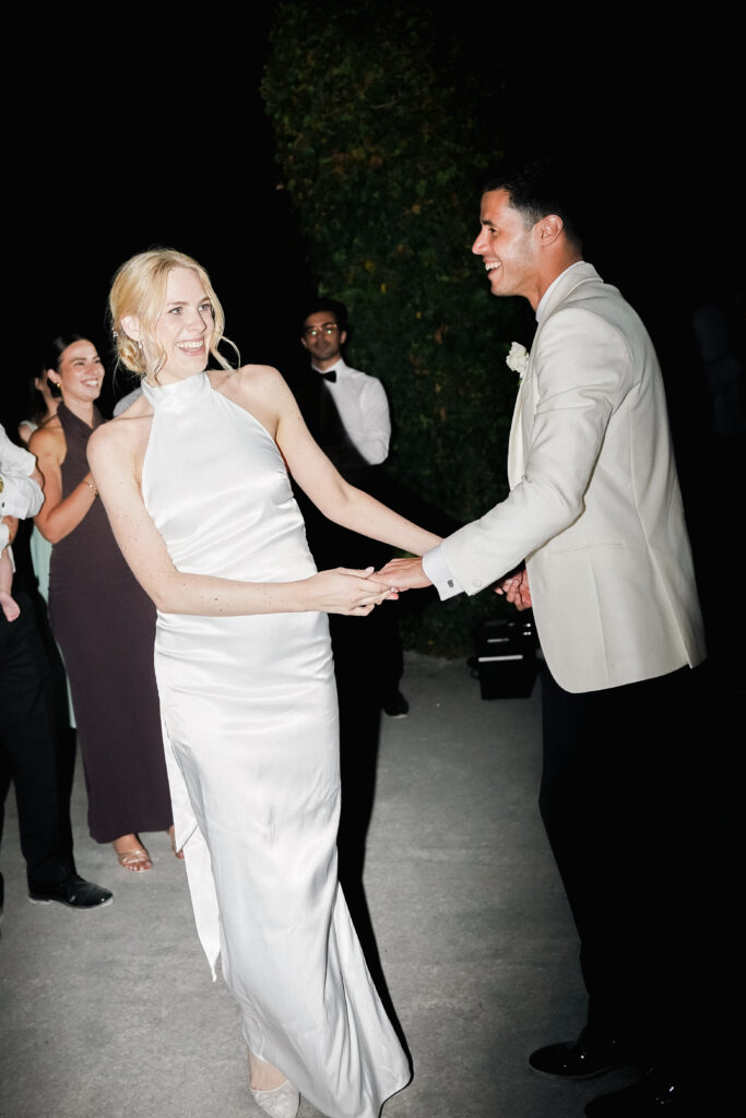 Bride and Groom Dancing at Night Finca Son Collell