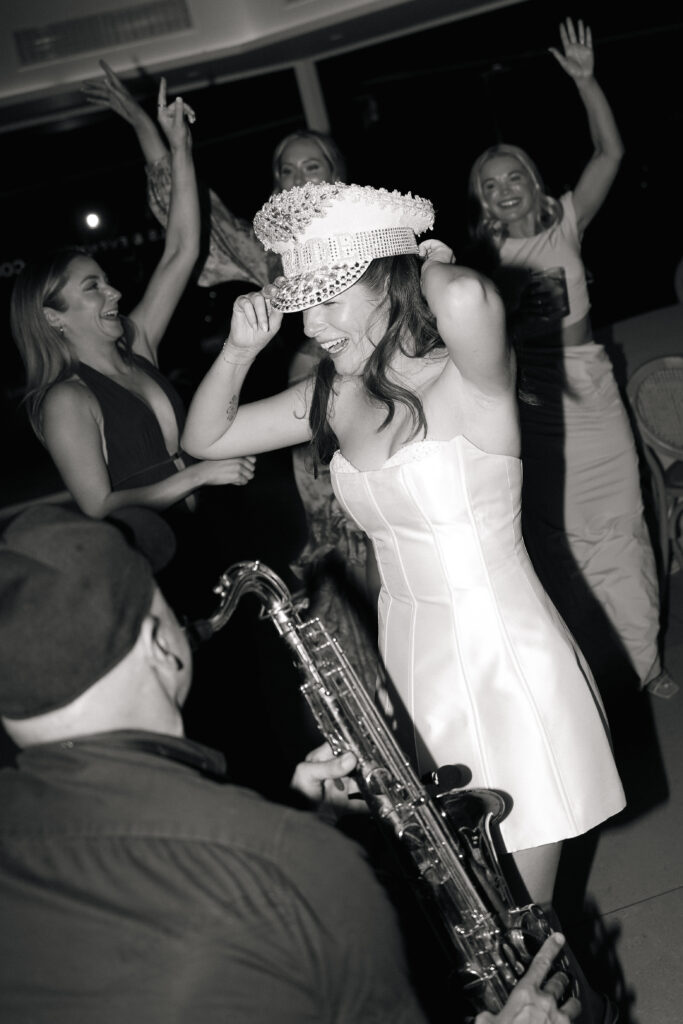 Wedding guests celebrating at night in Andalusia