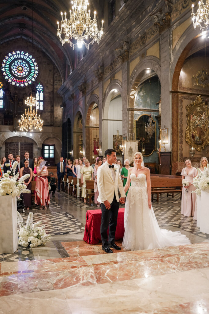 emotional moment during the wedding ceremony in soller mallorca
