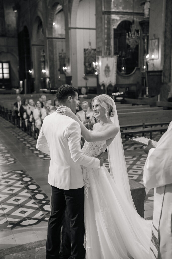 emotional moment during the wedding ceremony in soller mallorca