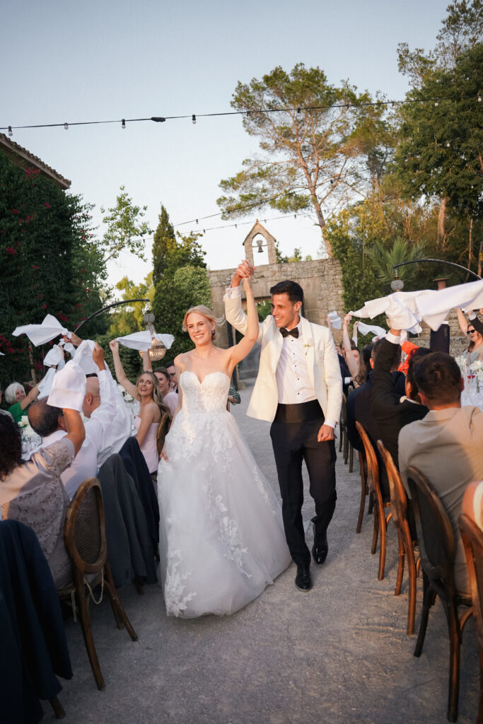 bride and groom celebration at finca son collell mallorca wedding photography