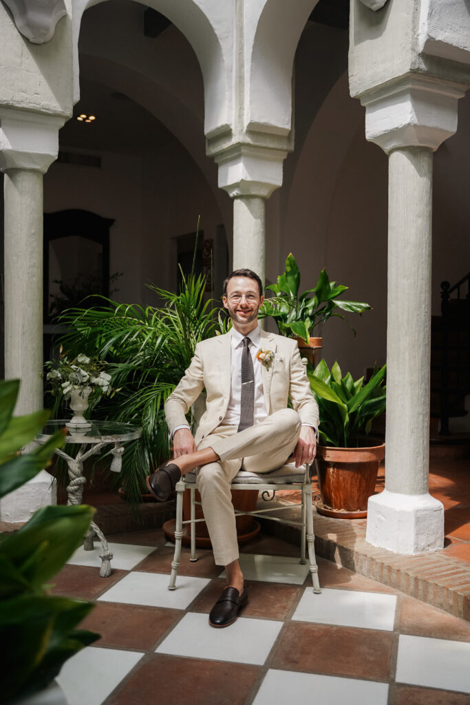 Groom getting ready at Cortijo Bravo